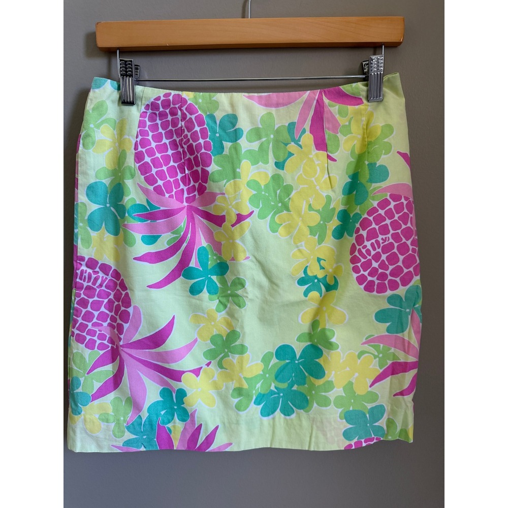 Lilly Pulitzer Tropical Print Cotton Skirt Size 4 Preppy